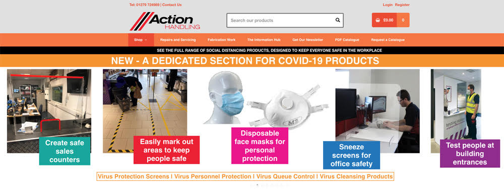 Special section on the store for COVID related items